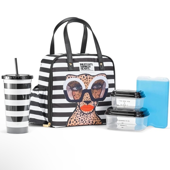 Fit & Fresh Other - Lunch Bag, Tumbler, Ice Pack, B&W Glam Cat